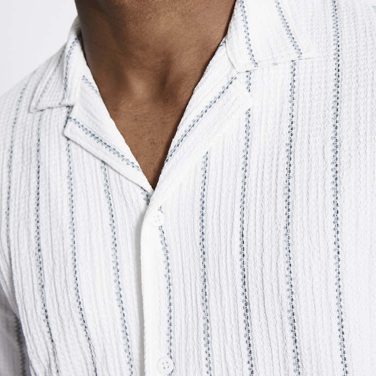 Short sleeve shirt "Steven Structure Stripe" Green